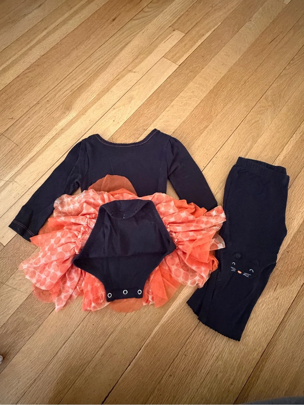 Koala Kids Black and Orange Pumpkin Tutu Outfit